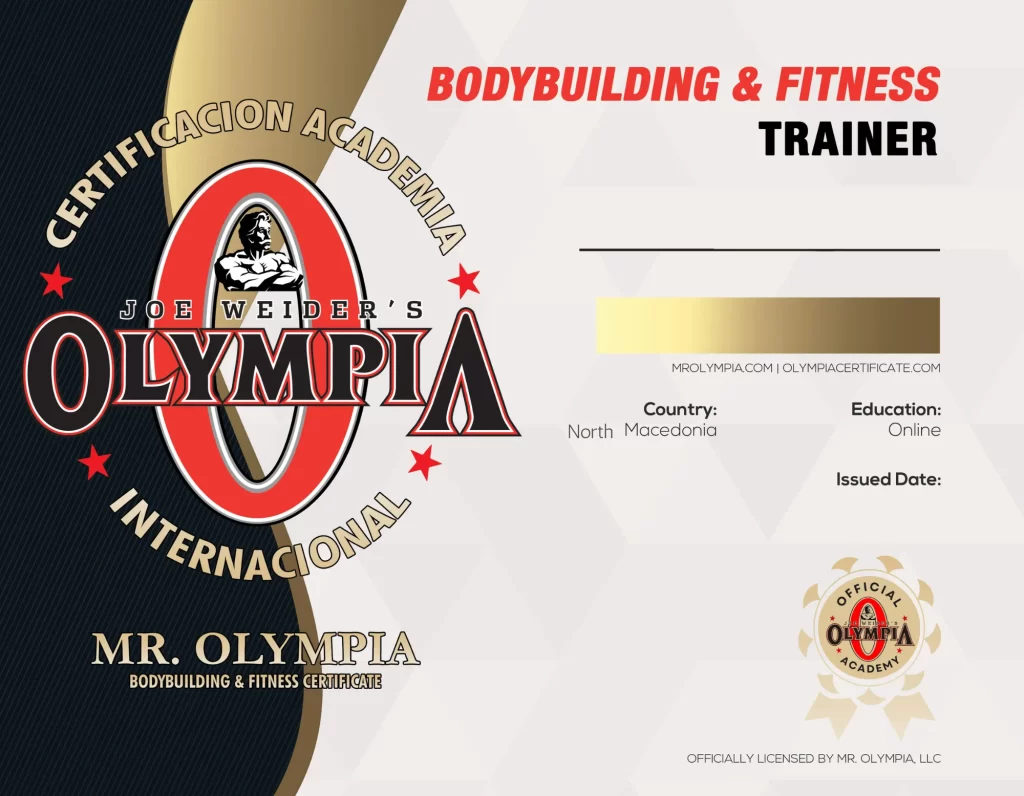 Mr. Olympia Academy Certification for Professionals - Tose Zafirov
